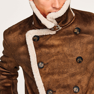 Cappotti personalizzati produttore cappotti lunghi in Shearling scamosciato <span class=keywords><strong>uomo</strong></span> - Product Image 3