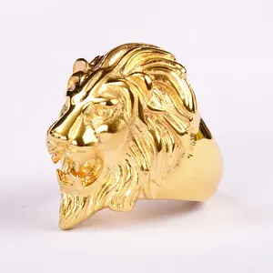 Cincin Kepala Lion King Pria Baja Antikarat