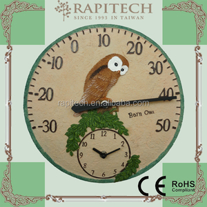 Reloj de Jardín con Termómetro de Poliresina de 12 Pulgadas, Pantalla de Una Sola Cara, Movimiento Analógico de Cuarzo, Aguja Integrada, para Interiores, Ocasión de Pascua - Product Image 2