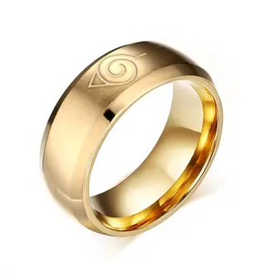 金色 naruto 指环不锈钢动漫戒指厂家直销指环