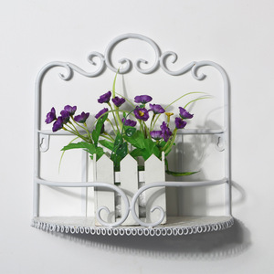 Étagère murale Vintage en fil métallique blanc crème <span class=keywords><strong>pour</strong></span> décoration de jardin de fleurs et plantes - Product Image 5