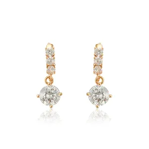 95360 Hot sale elegant ladies jewelry simply design gemstone drop earrings