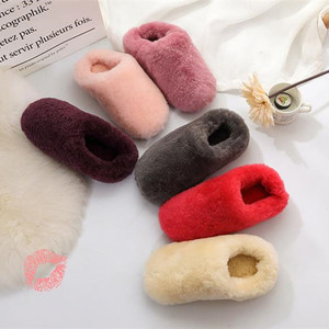 Haute Qualité En <span class=keywords><strong>Peau</strong></span> <span class=keywords><strong>De</strong></span> <span class=keywords><strong>Mouton</strong></span> Hiver Mignon <span class=keywords><strong>Pantoufles</strong></span> Femmes - Product Image 5