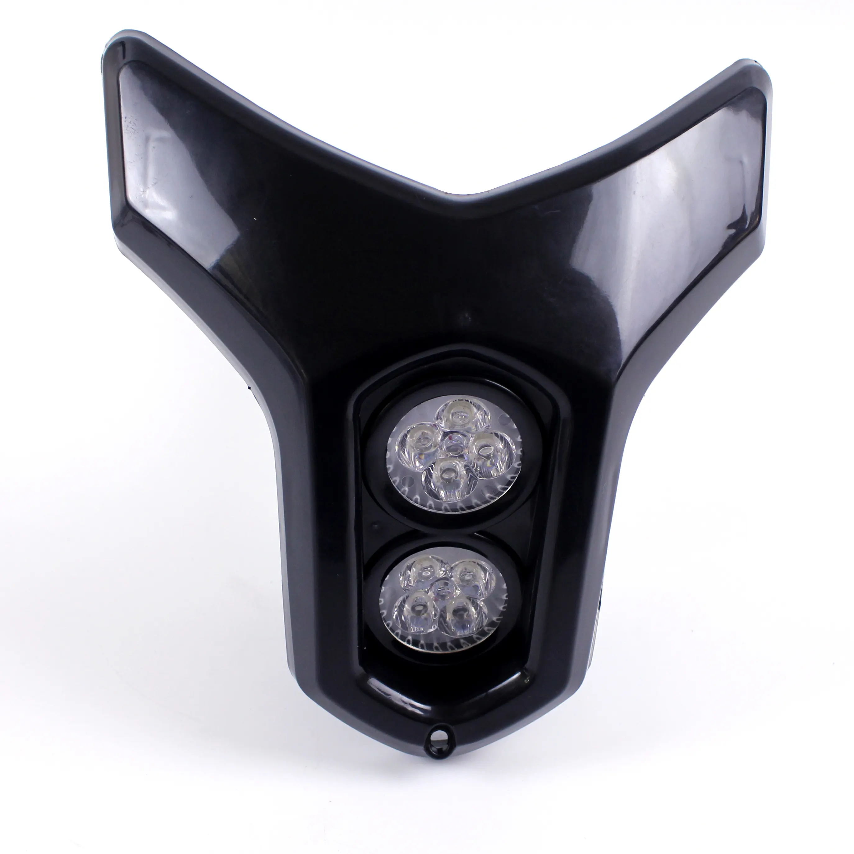 ZJMOTO-faro LED doble para motocicleta, de plástico blanco y negro, de alta calidad, 12V, para Dirt bikes