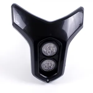 ZJMOTO 高品质黑色和白色塑料双 12V LED 摩托车大灯用于污垢自行车