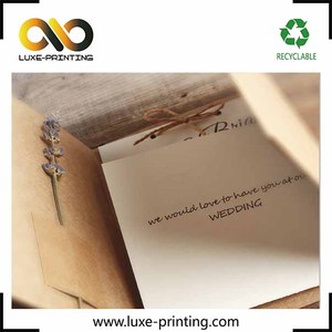 Recepción invitación fecha atar embalaje tarjetas textura especial sobre papel de arte con la naturaleza Kraft marrón color - Product Image 4
