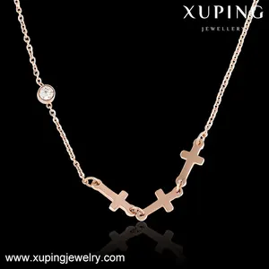 necklace-00186-steel fashion accessory jewelry sideways cross necklace