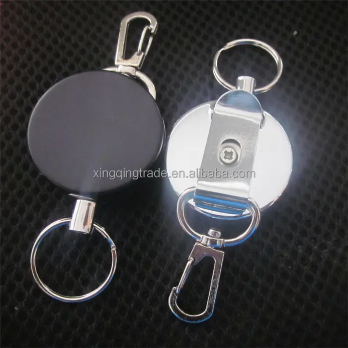 High Resilience Steel Wire Rope keychain Recoil Metal Retractable Key Chain Alarm Key Ring Anti Lost
