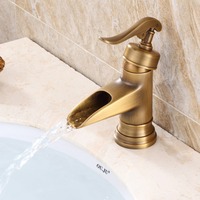 Robinet mitigeur de lavabo de salle de bain à trou unique en laiton antique fabriqué en laiton durable Noyau de valve en céramique pour la chambre à coucher