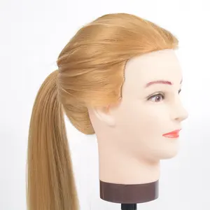 Оптовая продажа головок манекена из синтетических волос с волосами для плетения, тренировочный манекен
