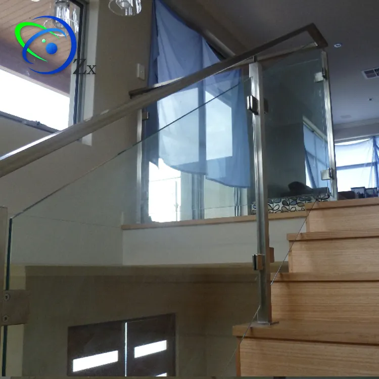 Customized Stainless Steel/Iron/Carbon Steel/Aluminum Satin Brush Stair Rail Top Glass Balustrade Internal