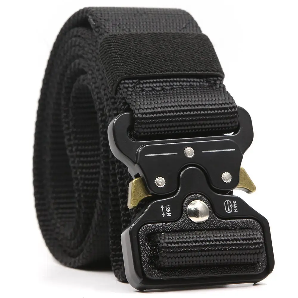 Men's canvas belt Metal insert buckle nylon Training belt tactical belts for Men Best quality male strap
