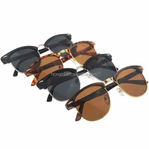 2017 Half Metal Sunglasses Men Women Brand Designer Eyeglasses Mirror SunGlass Fashion Gafas De Sol Leopard Driving Sun glasses