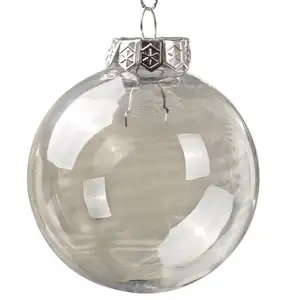 Hot Selling Clear Christmas Plastic Bauble 10cm for hanging