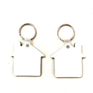 Tùy chỉnh thiết kế OEM nhà hình dạng thăng hoa trống MDF hai mặt bằng gỗ Keychain