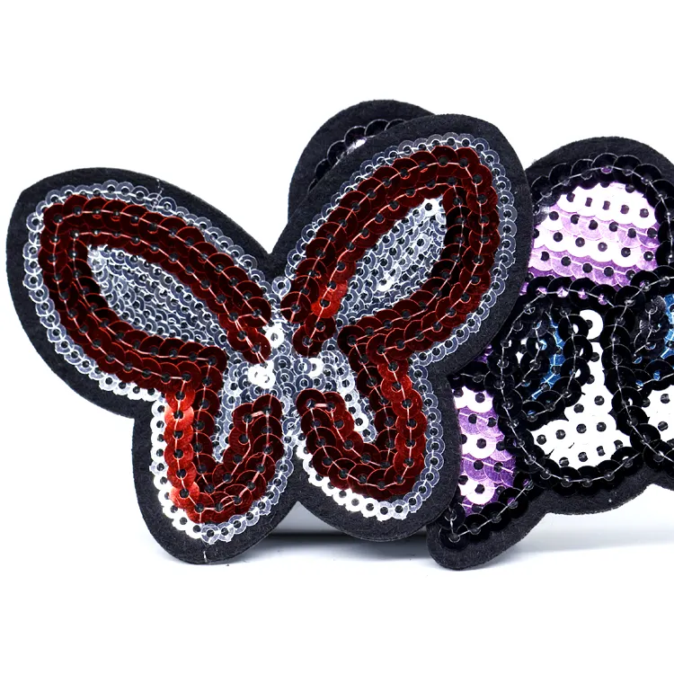 3Dデザインのカスタムスパンコールアップリケ刺Embroideryパッチで卸売縫製