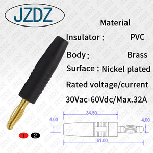 JZDZ J.10012 fiche banane 4mm en laiton plaqué or pour audio <span class=keywords><strong>musique</strong></span> haut-parleur - Product Image 3