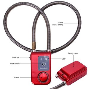 Keyless smart lucchetto <span class=keywords><strong>compatibile</strong></span> con ios e android smartphone porta della bici del motociclo anti-furto di blocco per cavo - Product Image 3