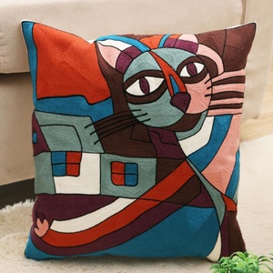 Topfinel <span class=keywords><strong>Picasso</strong></span> — housse de coussin décorative en 100% coton, broderies abstraites, pour la maison, le canapé et la voiture - Product Image 3