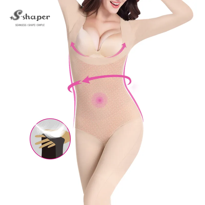 S-SHAPER 섹시한 여성 피부 꽉 슬리밍 내부 셰이퍼 착용, 카페인 주입 바디 수트