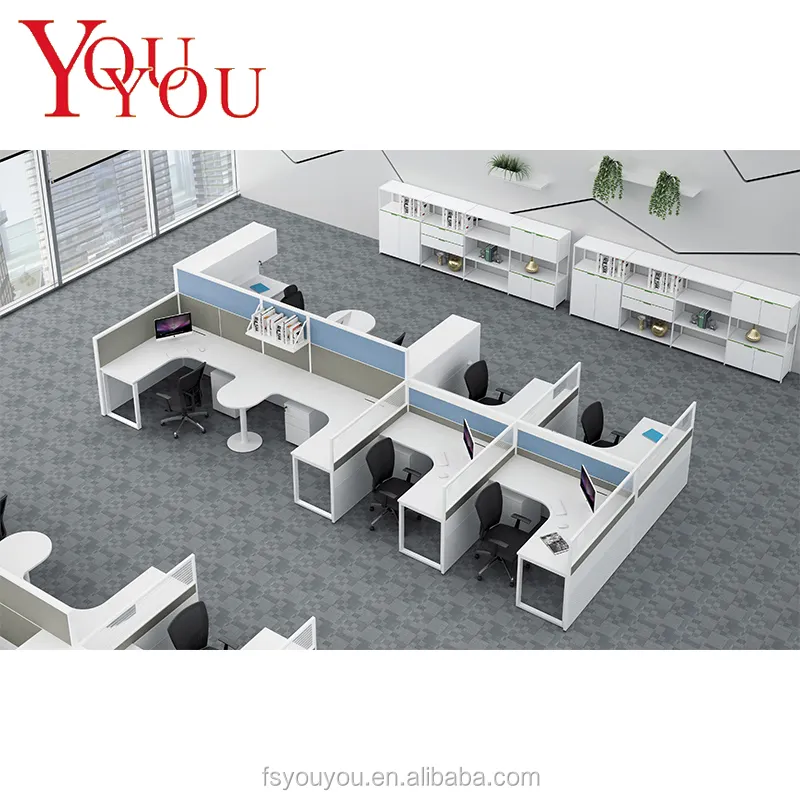 workstation desktop pc 6 seater workstation four people office workstation office furniture foshan