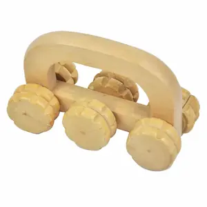 Natural Handheld Massager Wooden Roller Spikes For The Body Neck Shoulder Arms Legs Stress Relief Handle Roller Massage Tools