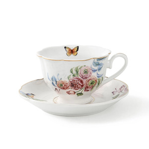 Chinois fournisseur papillon en céramique café tasse porcelaine fine <span class=keywords><strong>ensemble</strong></span> de thé et café en porcelaine tasse de thé tasses - Product Image 1