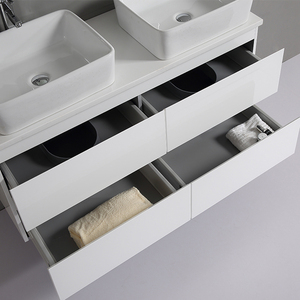 <span class=keywords><strong>Laque</strong></span> <span class=keywords><strong>Mur</strong></span> Accroché Double En Céramique Haut Bassin Blanc Salle De Bains Vanité - Product Image 6