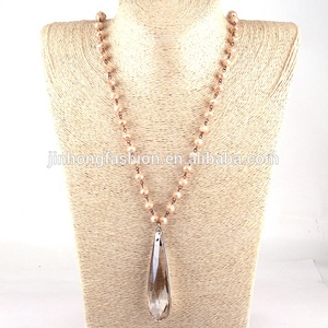 Femmes Collier Ethnique Bijoux Mode Bohème Tribal Cristal Verre Chapelet Chaîne Longue En Cristal Charme Pendentif Collier - Product Image 2