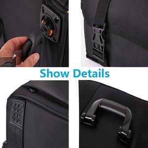 Custodia per treni di grande capacità 2-in-1 con chiusura a cerniera per parrucchieri cosmetici da viaggio organizer in Nylon nero borse su ruote - Product Image 6