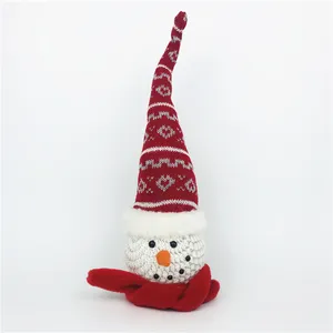 Made In China Cute Christmas Decoration Textile Snow Ball Snowman Gnome Ornament With Light