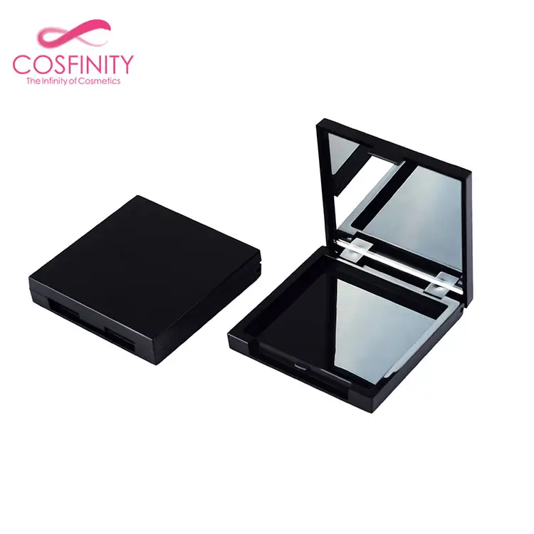 Manufacture wholesale empty plastic eye shadow palette cheap compact powder case eyeshadow pallet with mirror