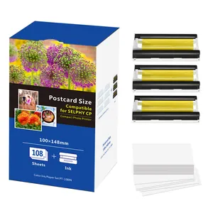 Feuille de papier photo brillante, livraison gratuite, papier de couleur or, compatible avec psp 108, 4x6, cp1200, 1300, 1000