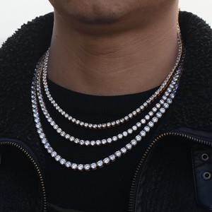Mlle Bijoux En Acier Inoxydable CZ Diamant 8-36 en Tennis Fourche Hip Hop Collier <span class=keywords><strong>homme</strong></span> - Product Image 4