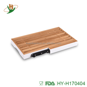 Naturel Bambou <span class=keywords><strong>Planche</strong></span> À <span class=keywords><strong>Pain</strong></span> avec Crumb Catcher <span class=keywords><strong>et</strong></span> <span class=keywords><strong>Couteau</strong></span> Bloc - Product Image 1