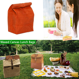 Encerado lona comida bolsa de algodón de alta calidad almuerzo organizador bolsa - Product Image 5