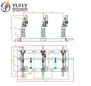 2024 LBS FKW18-24kV 630A interruptor de freio de carga de ar de operação manual trifásico montado em poste de 3 pólos para uso externo