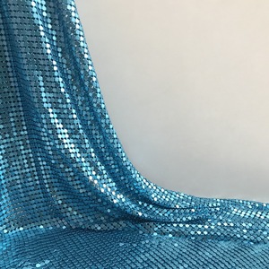 De la forma plana de metal azul lentejuelas de tela de aluminio de tejidos para prendas de vestir, bolso - Product Image 4