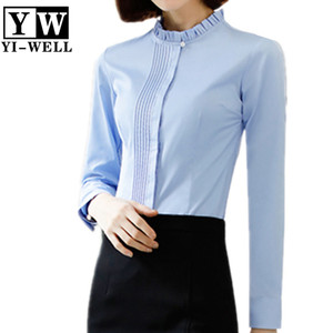 <span class=keywords><strong>Camicia</strong></span> elegante da <span class=keywords><strong>donna</strong></span> <span class=keywords><strong>a</strong></span> <span class=keywords><strong>righe</strong></span> bianche blu - Product Image 5
