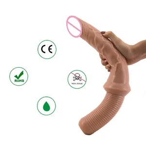 FAAK Huge long thick realistic dildo with anal plug handle 2 in 1dual adult sex toys