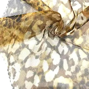 Leopar hayvan elbise kağıt baskı rahat Polyester spandeks file Glitter kumaş