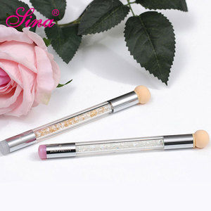 SINAOEMグリッターパウダーピッキングドットグラデーションペンブラシスポンジネイルアートツールダブルエンドアクリルUVジェルペインティングペン - Product Image 2