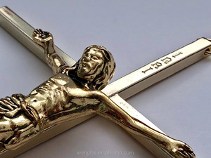 Croix de jésus, Crucifix en métal, suspendu avec jésus, église religieuse, INRI - Product Image 5