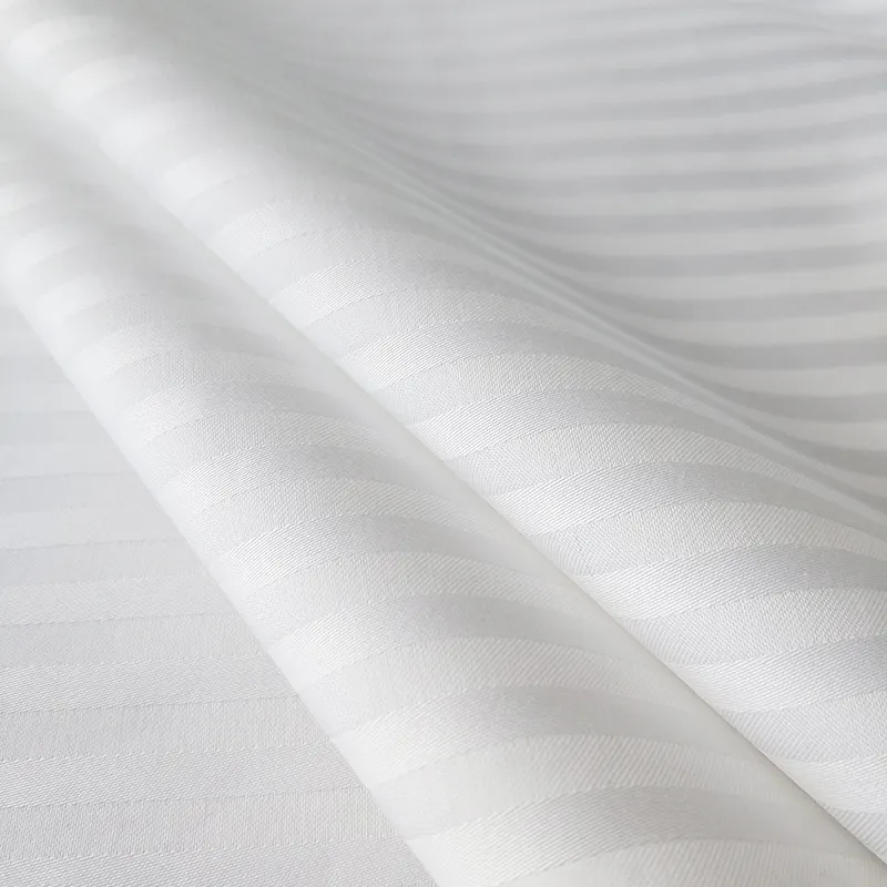 Tissu en satin 100% coton teint, vente en gros d'usine, à rayures, pour hôtel et maison