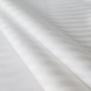 Tissu en satin 100% coton teint, vente en gros d'usine, à rayures, pour hôtel et maison