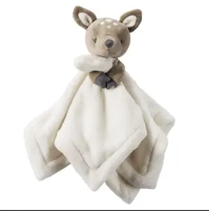 Pluche Bunny Beveiliging Deken Pluche baby handdoek met dier headlovely dier dekbedden