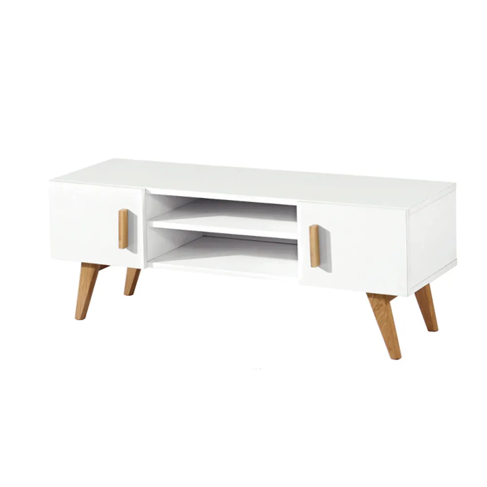 Neuestes Design hochwertige weiße Farbe Wohnzimmermöbel Fernsehraum MDF Melamin Fernseher Einheit Tisch Wand Schrank