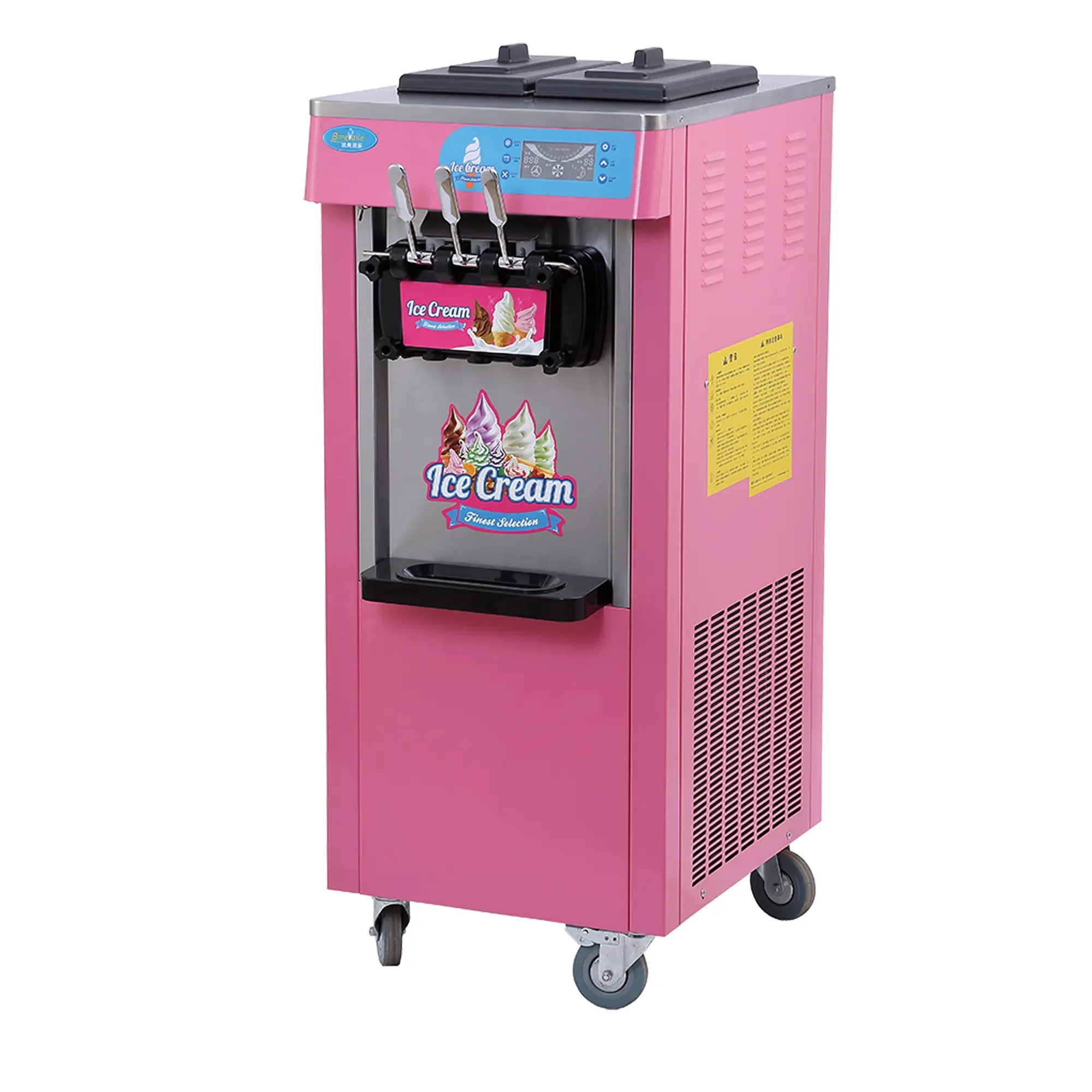 तीन जायके नरम आइसक्रीम बनाने की मशीन वाणिज्यिक आइसक्रीम मशीन एजेंट है जा करने की जरूरत है