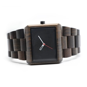 2017 Reloj de madera de lujo impermeable del cuarzo natural de la nueva caja cuadrada de la llegada con insignia de encargo - Product Image 4