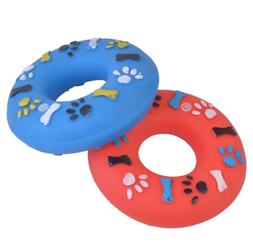 wholesale hot pet vinyl dog chew toys ,custom made donnut dog vinyl toy for home and outdoor playing